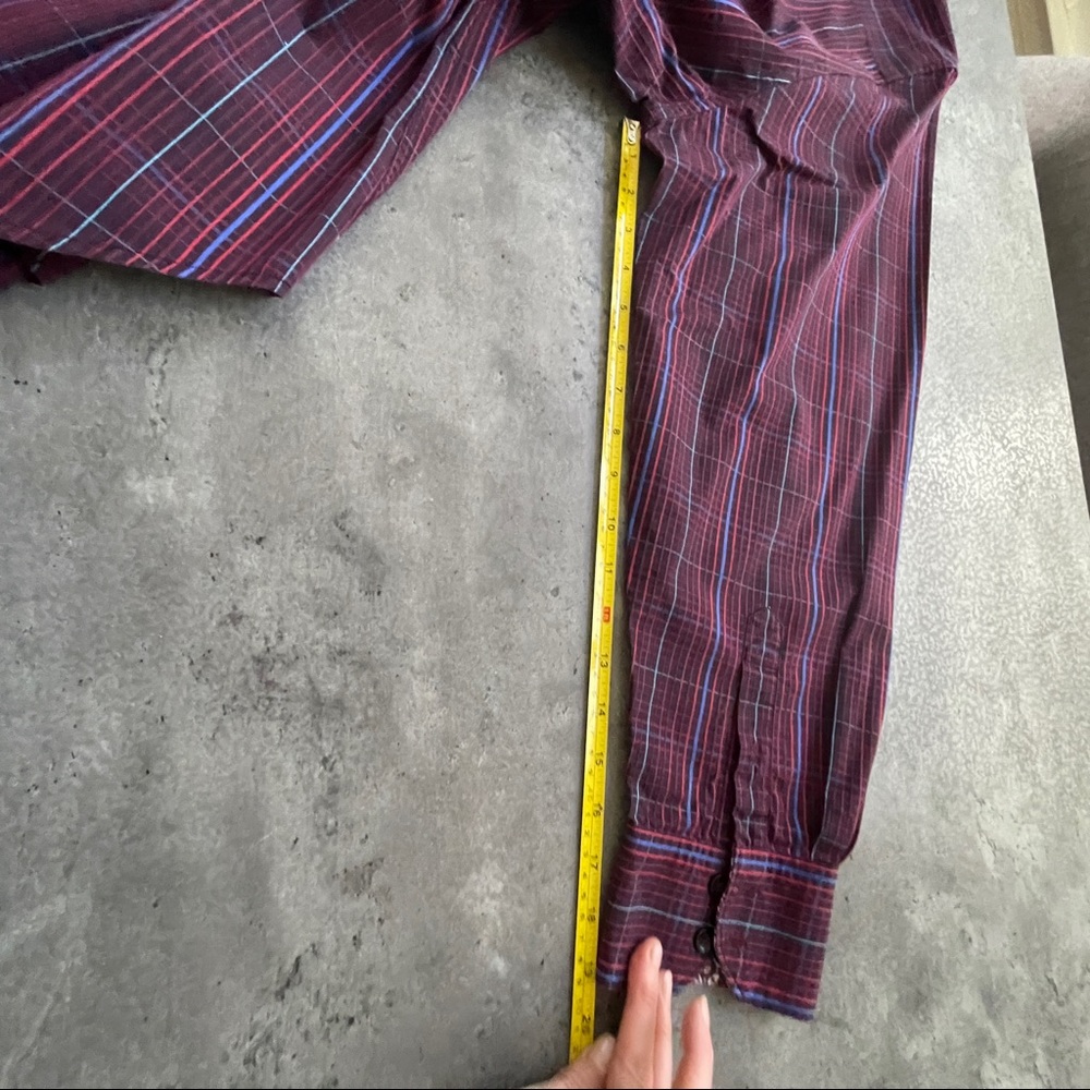 2XL ROBERT GRAHAM textured berry plaid shirt - Picture 4 of 13